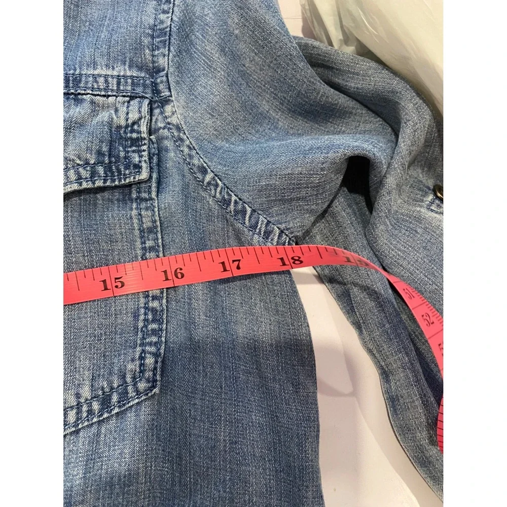 Velvet Heart Los Angeles Denim Tiered Shirt Dress Tunic Blue‎ XS